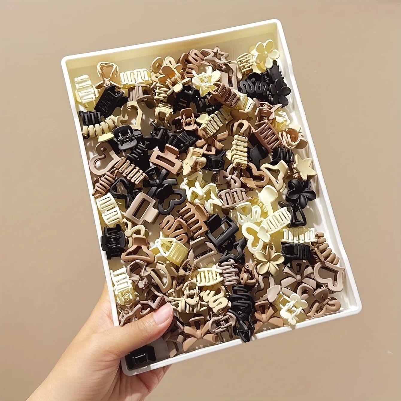 5/10/20/30 pièces de petits clips mixtes beiges, accessoires mignons pour filles, parfaits pour un usage quotidien, des Occasions spéciales ou des cadeaux de voyage